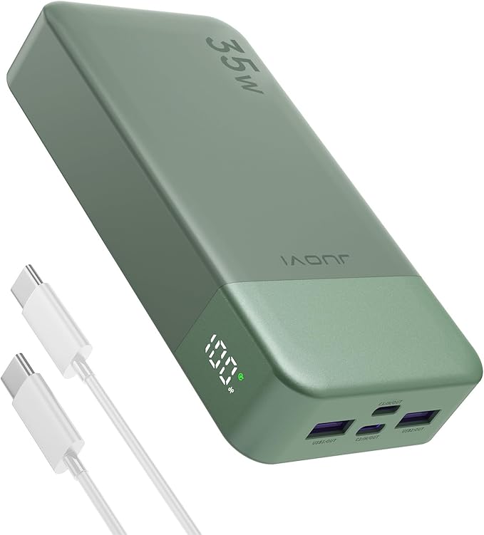 20000mAh Power Bank Portable Charger, 35W PD 3.0 QC 4.0 Fast Charging Phone Charger with LED Display, Travel Battery Pack 2 USB C 2 USB A Ports for iPhone 16/15/14 Series, Galaxy, iPad