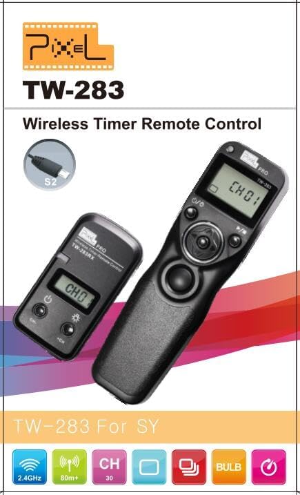 Pixel Wireless Timer Remote Shutter Release TW283-S2 Wireless Remote Control Wire Release Compatible with Sony a1 a9 a7 a7R a7S a6600 a6500 a6400 a6300 a6100 a6000 a5000 RX100II RX10 RX0 a68 ZV-1 HX99