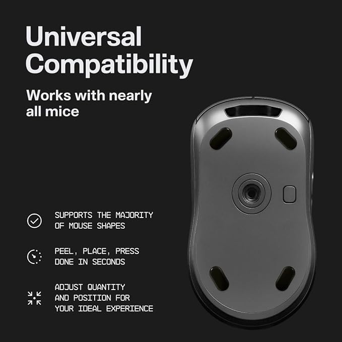 Wallhack UHMW-PE Pill Mouse Skates | Premium Universal Skates for Gaming Mice | Ultra-Smooth Glide on Cloth & Glass Pads | Customize Speed & Control | Durable, Easy to Apply | Black 7mm x 14mm