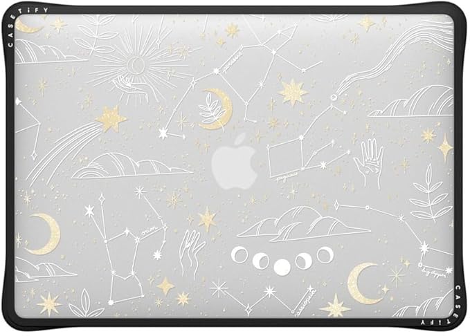 CASETiFY Impact MacBook Air 13" (M1/Intel) Case [Cushioned Impact Corners/Scratch-Resistant/Anti-Slip Grip] - Stargazing - Clear Black