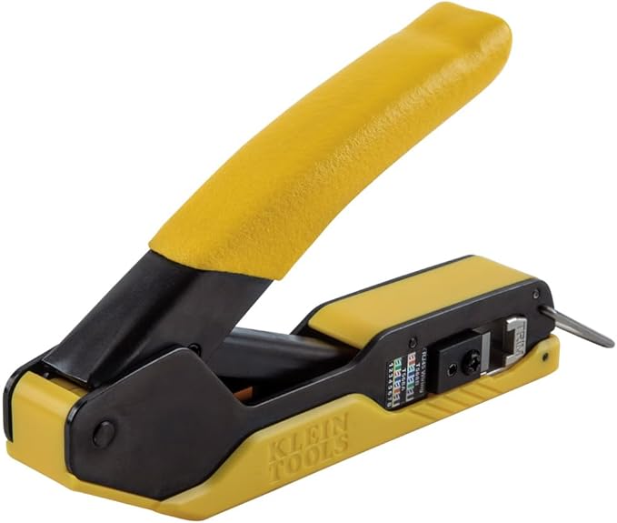Klein Tools VDV026-813 RJ45 Ethernet Cable Tester and Crimper Kit, Pass-Thru Technology, Includes Connectors for Cat5e / CAT6 Data Applications, Pack of 50