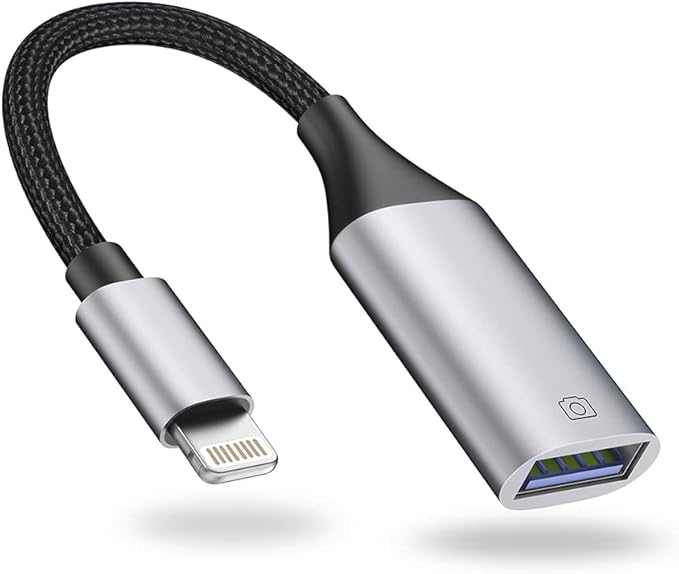 IVSHOWCO Lightning to USB Adapter [Apple MFi Certified], USB Camera Adapter for iPhone, iOS OTG Cable Adapter, Supports Flash Drive, Card Reader, Mouse, Keyboard