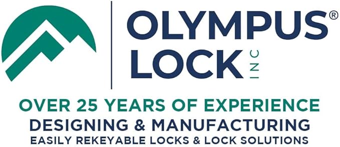 Olympus Lock DCN2 Rekeyable Cam Locks | 1-1/8" Cylinder 915 Key Lock, Keyed Alike | Grade 1 Lock | US26D Chrome Cabinet Locks | Reversible Lock for Doors & Drawers