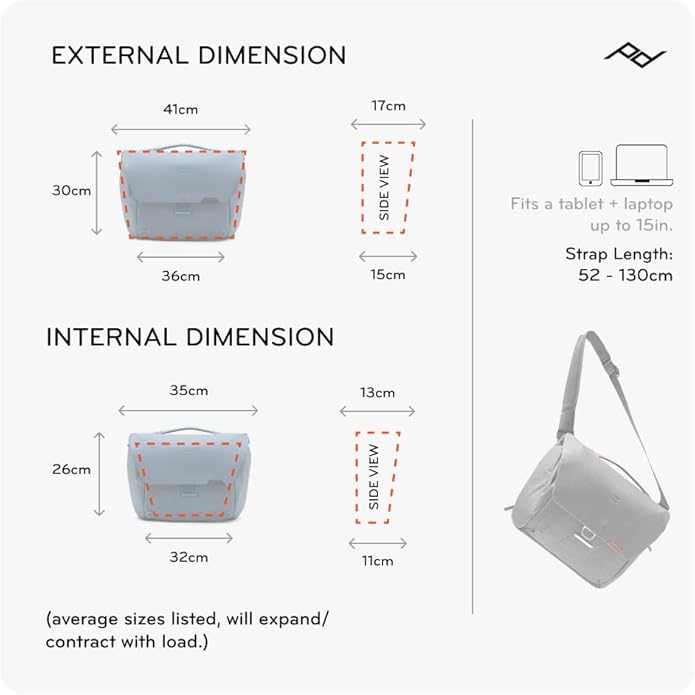 Peak Design Everyday Messenger V3 13L, Kelp, Weatherproof Camera and Work Bag with Laptop Sleeve, Expandable, MagLatch Closure, FlexFold Dividers, Fits 13" Laptop, Messenger Bag for Men and Women