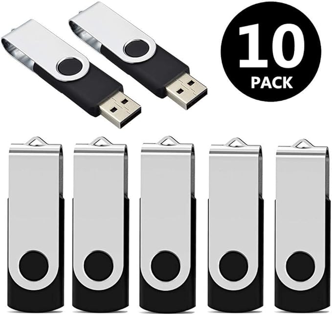 Aiibe 64GB Flash Drive 3.0 10 Pack 64GB USB Flash Drives High Speed Thumb Drive Jump Drive Memory Stick USB Drives 64 GB Bulk, Black