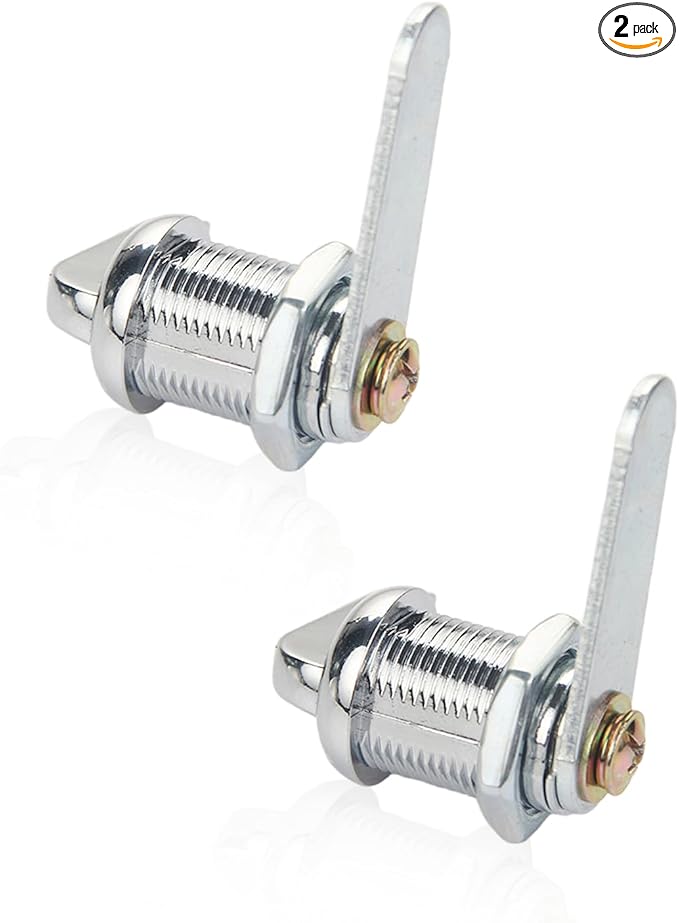 2 Pack Thumb Operated Offset Cam Lock Latch, Keyless Cam Lock Latch for Rv Storage Doors, Camper, Boat, Files Drawers, Distribution Box, Cabinet Door, Electric Cabinet (22mm)