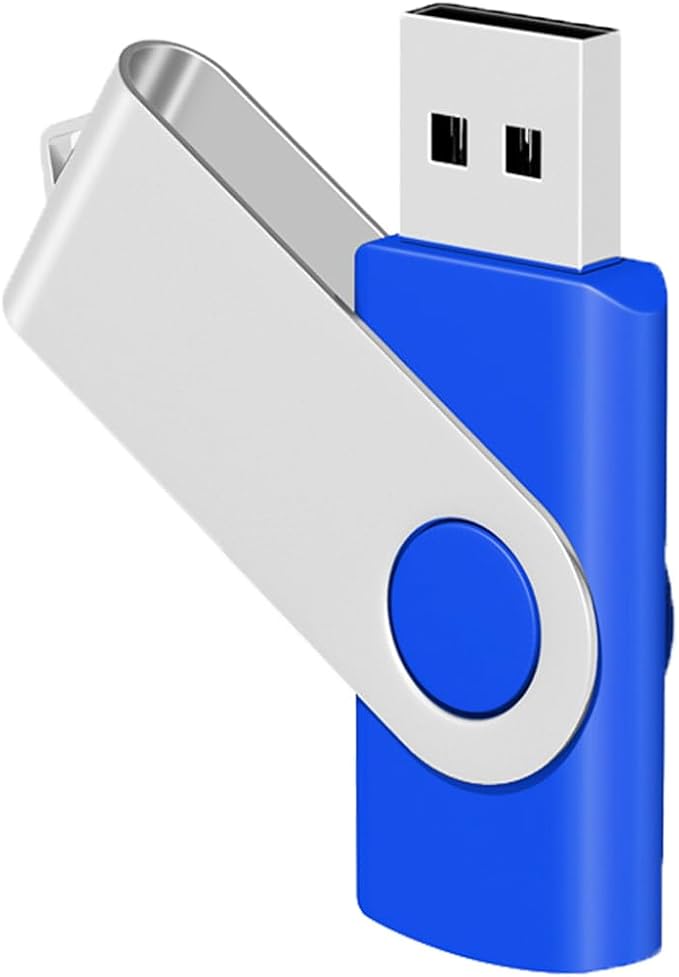 256MB Bulk Flash Drives 50 Pack, EASTBULL USB 2.0 Fast Speed Flash Drives Bulk Swivel Thumb Drives Pack (Blue)