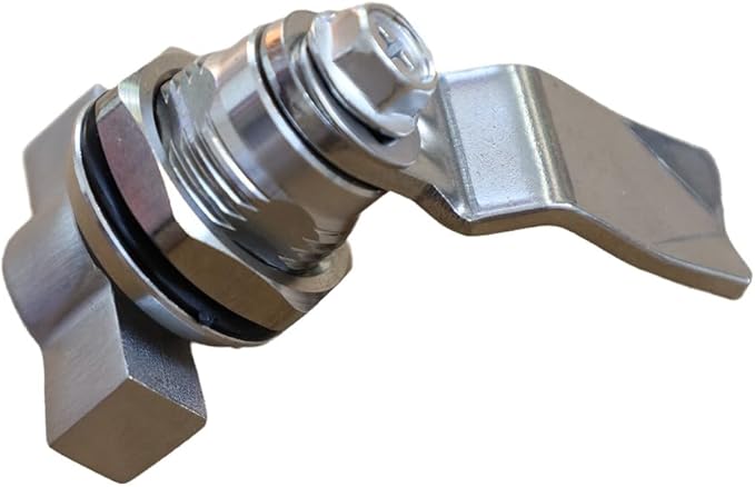 Thumb Operated Offset Cam Lock, Stainless Steel Keyless, Metal Replacement Lock Cylinder for RV Compartment Camper Storage Door Cabinet Mailbox Drawer (2pcs)