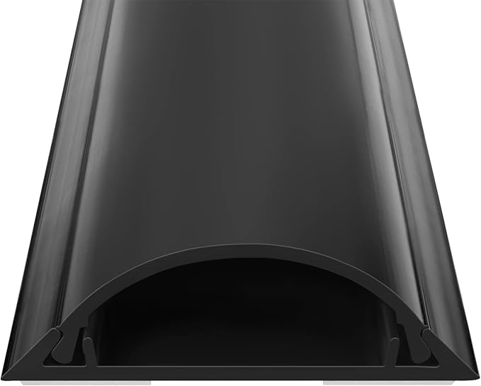 Cord Cover Floor 68in (4 x L17in), Large Capacity Floor Cable Cover, Hard PVC Cord Hider, Wire Cable Management Raceway, Black, Cord Cavity - 1.8"(W) x 0.6"(H)