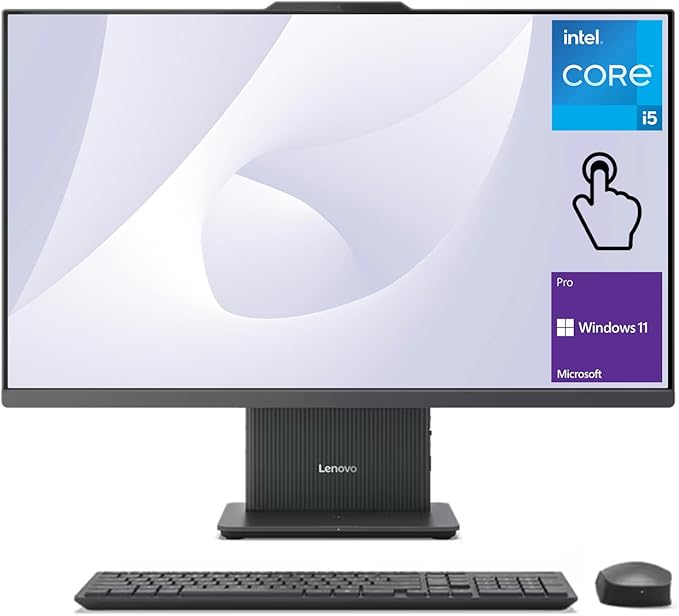 Lenovo 2024 IdeaCentre I Business All-in-One, 27" FHD Touchscreen 100Hz, Intel Core i5-13420H, 16GB DDR5 RAM, 512GB SSD, Wireless Charging Base, Wireless KB & Mouse, Wi-Fi 6, Windows 11 Pro, Grey