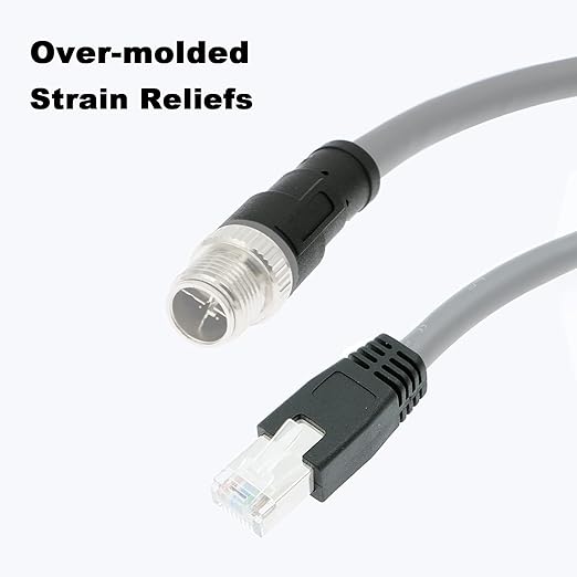 Alvin's Cables M12 X Coded 8 Pin Male to RJ45 Shielded Ethernet Cable M12 8 Position Cat6a Cable for Cognex Industrial Camera 20M/65.6ft