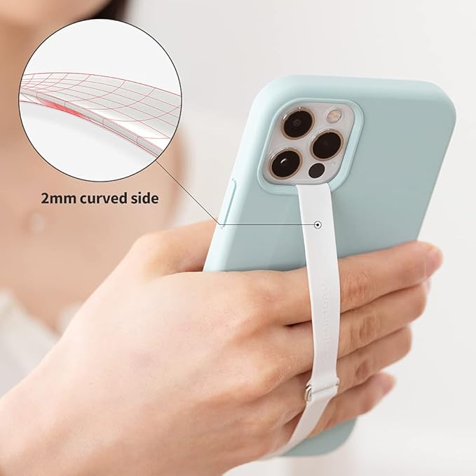 C-Shaped Clip Finger Phone Grip, Sinjimoru Silicone Cell Phone Strap for Phone Case with Clip as Phone Loop Holder for iPhone Case & Samsung Phone. Sinji Loop Clip Pink 200
