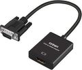VGA to HDMI, 1080P Adapter (Male to Female) for Computer, Desktop, Laptop, PC, Monitor, Projector, HDTV with Audio Cable and USB Cable (1 Pcs)