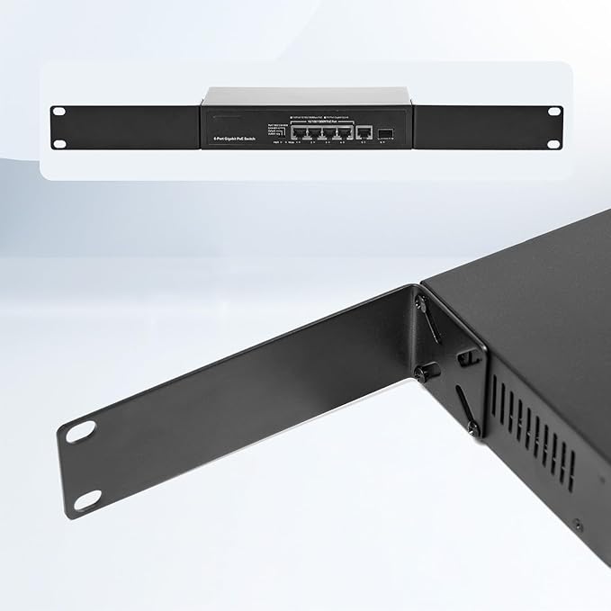 Rack Mount Kit for 7.9 inch Switches, Adjustable Rack Ears for Netgear, Cisco, D-Link, TRENDnet and HP Products, Mount 7.9" Wide to 19" Equipment, Adjustable Hole Distance 14-30mm