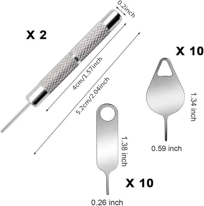 22Pcs SIM Card Removal Openning Tool Tray Eject Pins Needle Opener Ejector Compatible with iPhone 16/15/14/13/12 Pro Max Mini,Galaxy S21/22/23 Series,All HTC iPad Cell Phone Smartphone
