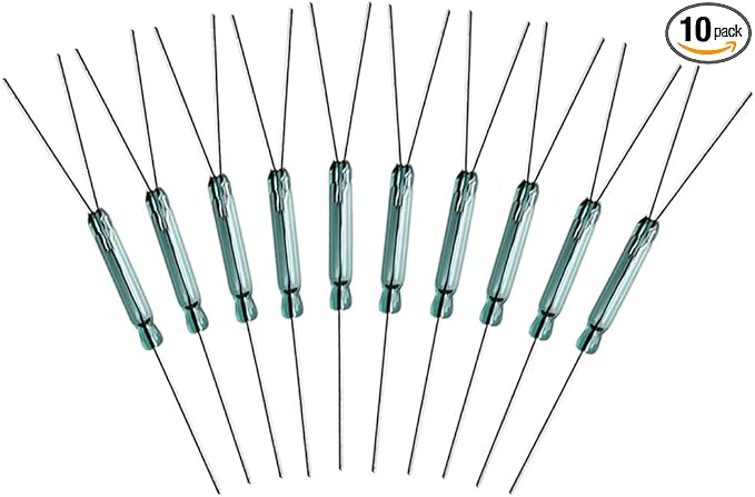 10pcs 4W 3 Pin Reed Switch Reed Contact Normally Open N/O N/C SPDT, Glass Reed Relay Magnetic Induction Switch (2.5mm x 14mm)