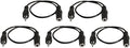 5 Pack of YCS Basics 1 Foot 3.5mm Headphone Extension Cables