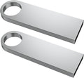 ABLAZE 16GB Flash Drive 2 Pack, Metal USB 2.0 Thumb Drives with Keychains USB Stick Pendrive (Sliver)