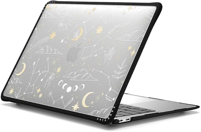 CASETiFY Impact MacBook Air 13" (M1/Intel) Case [Cushioned Impact Corners/Scratch-Resistant/Anti-Slip Grip] - Stargazing - Clear Black