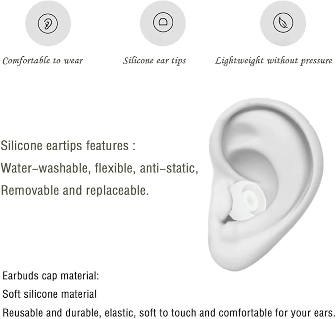 Silicone Ear Tips Earbud Replacement Tips Earbuds Eargels Earpads Earbuds Tips Compatible with Powerbeats 2/3 Wireless Beats by Dre Headphones,4 Pairs(White)