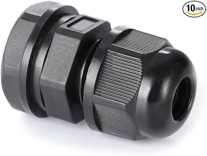 PENGLIN Cable Glands 1/4" NPT Nylon Cable Connector, Strain Relief Cord Connector, IP68 Waterproof Adjustable Locknut(1/4 Inch (20-Pack))