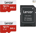 Lexar 64GB Micro SD Card 2 Pack, microSDXC UHS-I Flash Memory Card with Adapter - Up to 100MB/s, U3, Class10, V30, A1, High Speed TF Card (2 microSD Cards + 1 Adapter)