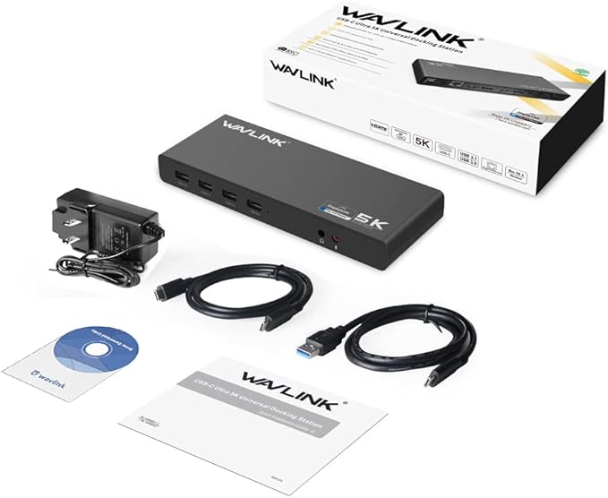 WAVLINK Pro Dual 4K@60Hz Universal Docking Station | USB 3.0/USB-C Laptop Dock for Mac & Windows | 2 HDMI/DP Monitors, Gigabit Ethernet, 6 USB 3.0 | Home Office & Multi-Screen Productivity.