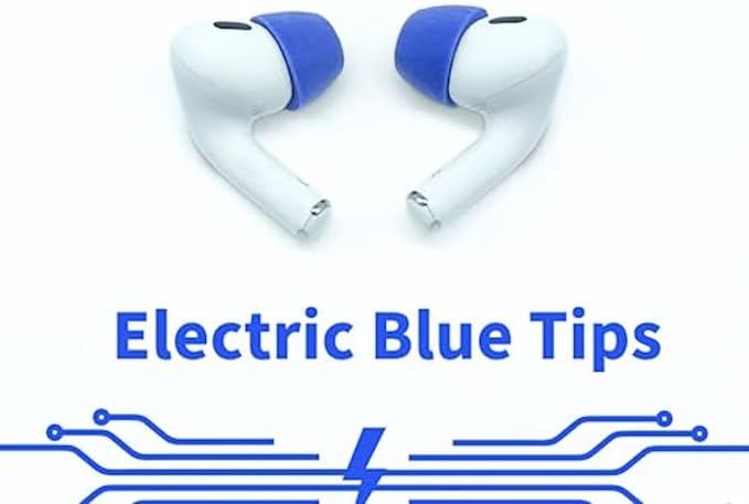 Comply Memory Foam Replacement Earbud Tips for Apple AirPods Pro 1 & 2 | Ultimate Comfort, Secure Fit, Superior Noise Isolation | Anti Slip, Prevent from Falling Out | Blue, Medium (3 Pairs)