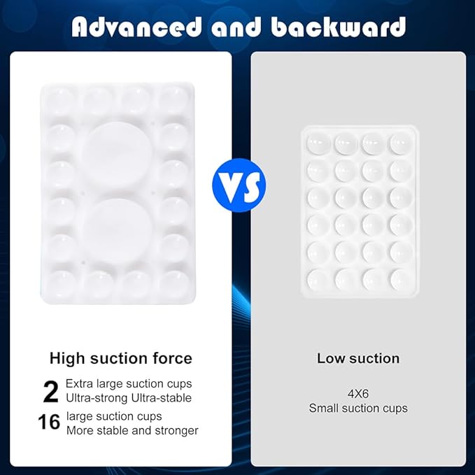 ZYCCER Double Sided Silicone Suction Phone Holder Mount,Compatible with iPhone and Android Cases Hands-Free Mirror Shower Phone Mount Strong Grip Holder (White, Single Sided 1PCS)