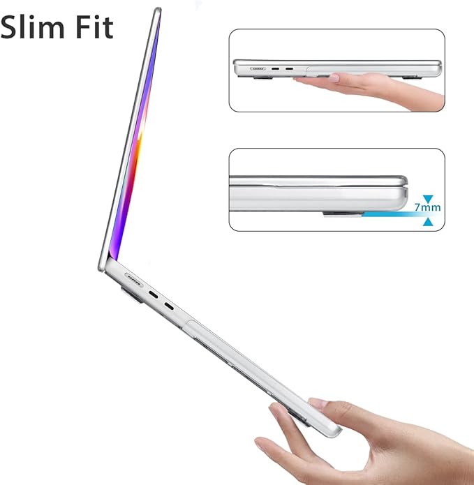 Compatible with M4 2025 MacBook Air 13.6 inch Case A3240 with Touch ID 2022 2023 2024 M3 A3113 M2 A2681, Plastic Hard Shell Case & Keyboard Cover & Screen Protector & Webcam Cover, Marble