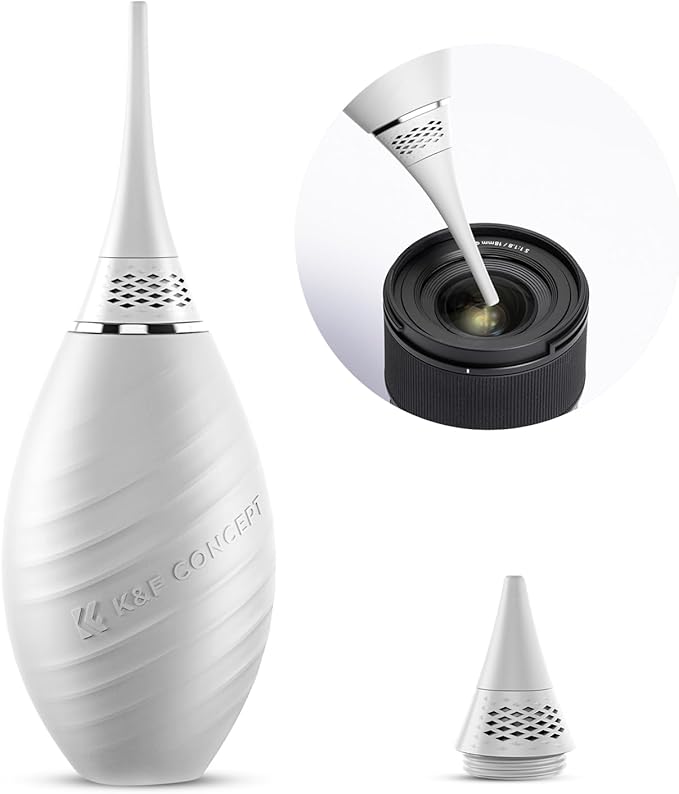 K&F CONCEPT Air Blower, with Long Nozzle/Short Nozzle Switch Design, Single Air Intake Camera Lens Blower, for Digital SLR Lens Sensor LCD Screens Musical Instruments Keyboards Telescope Filters