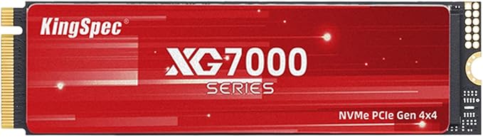 KingSpec XG7000 512GB NVMe SSD PCIe 4.0-7400MB/s Read Speed, 3D TLC NAND M.2 2280 Internal SSD, Compatible with Gaming PC, Laptop, PS5 Console