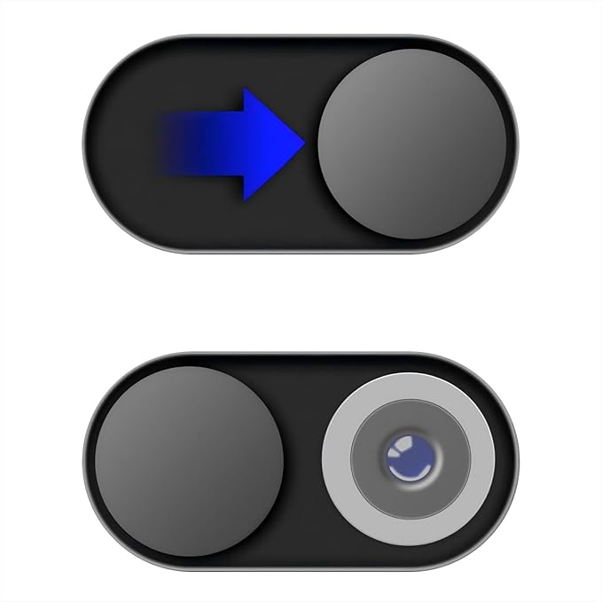 Metal Webcam Cover Slide [2 Pack Black], 0.022in Camera Cover for Laptop Computer, MacBook Pro/Air iMac iPad Tablet iPhone 16/15/14/13/12 Plus, Web Camera Blocker Protect Your Privacy