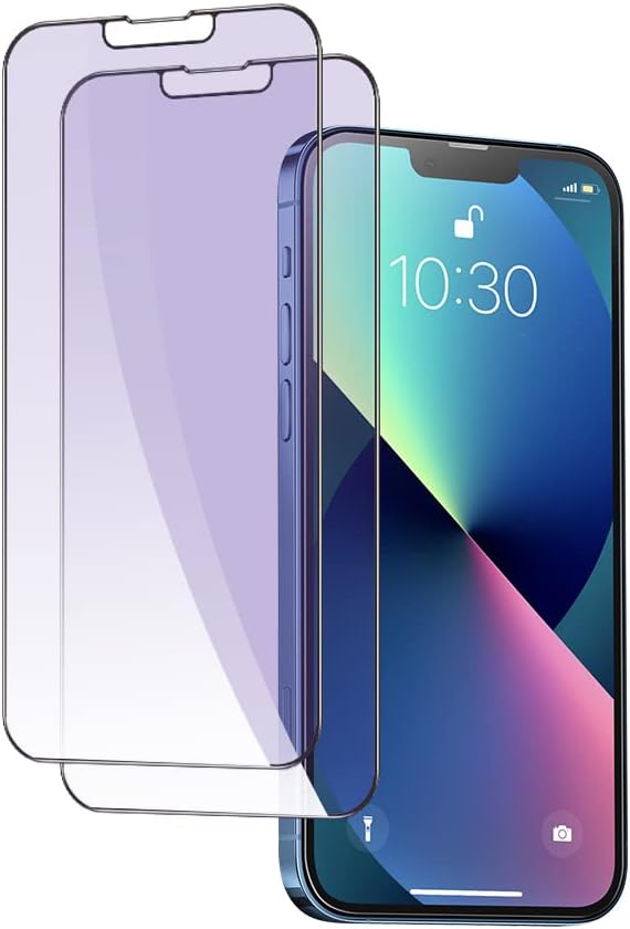 PERFECTSIGHT 2 Pack Anti Blue Light Screen Protector Compatible with iPhone 13 Mini, [Eye Protection Relieve Eye Strain] HD Clear Blue Light Blocking Tempered Glass