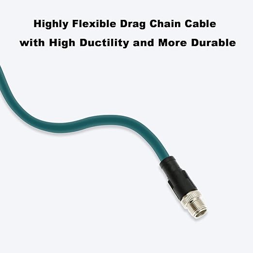 Alvin's Cables M12 8 Pin Male to RJ45 Shielded Ethernet Cable M12 X Coded 8 Position Cat6a Cable for Cognex Industrial Camera 10M/32.8ft