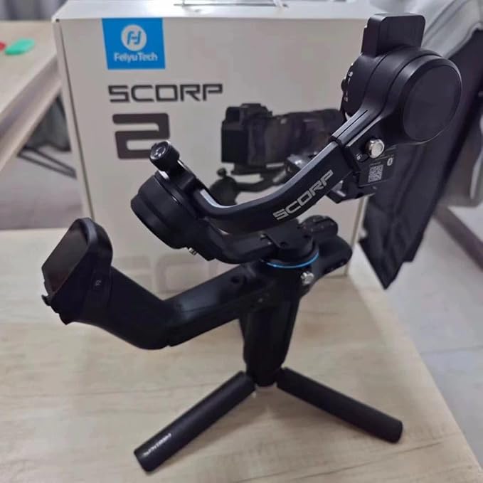 FeiyuTech SCORP 2 Gimbal Stabilizer for DSLR and Mirrorless Camera, Integrated Al Tracking Sensor, 3-Axis Camera Stabilizer for Sony Canon Panasonic Nikon, 2.5kg Payload Touch Screen Vertical Shooting
