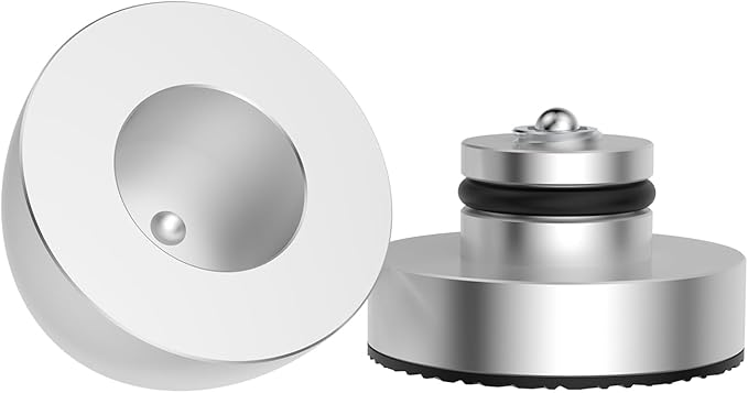 Audiocrast 4X HiFi Speaker Spike Pads Isolation Stand Feet, IF3033 Speaker Shock Absorber Resonance Cancelling Vibration Dampening Floor Protector 30x33MM with Stainless Steel Beads for Audio Gears