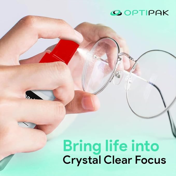 Sparkle Anti-Reflective Lens Cleaner Spray kit | (2) 2oz Glasses Cleaner Spray + (2) Microfiber Cloth for Eyeglasses, Sunglasses, Lenses, Screens and Camera Cleaning Kit (4 Piece Set)