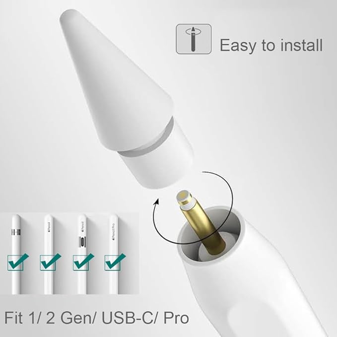 Replacement Tips for Apple Pencil USB-C/ 1st Generation/ 2nd Generation Tip(12 Pack)