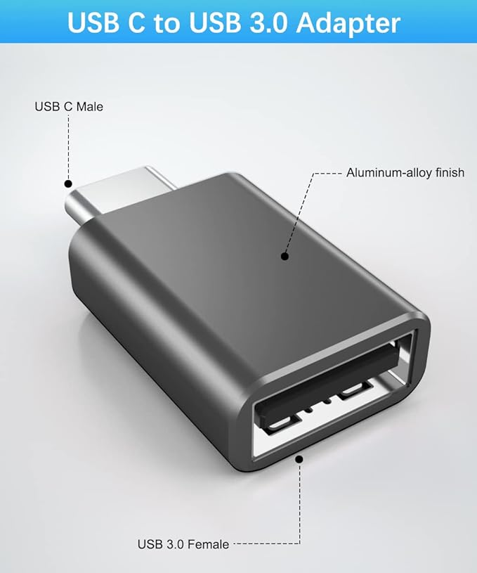 Elebase for Samgsung S25 USB to USBC Adapter with Type C OTG Adaptor 4P,USBA Male to C Female Converter for Galaxy S24 S23 Plus Ultra FE,Z Fold Flip 7 6,Galaxy Tab S10 S9,Google Pixel 9 8,AirPods 4