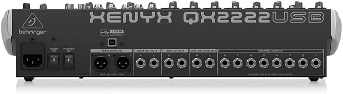 Behringer Xenyx QX2222USB Premium 22-Input 2/2-Bus Mixer with Xenyx Mic Preamps and Compressors, KLARK TEKNIK Multi-FX Processor, Wireless Option