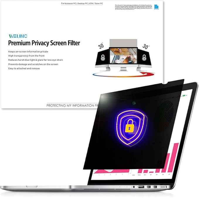 17.3 Inch - 16:9 Aspect Ratio - Laptop Privacy Screen Filter for Widescreen Laptop - Notebook - Anti-Glare - Anti-Scratch Protector Film - We Offer 2 Different 17" Filter Sizes
