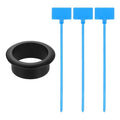 uxcell Desk Grommet, 1-9/16" (40mm) Zinc Alloy Cable Hole Cover Wire Cord Organizer with Marked Cable Ties for Home Office Desktop Wire, Black