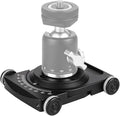 Camera Slider, Camera Car Aluminium Alloy 4 Wheeled Tabletop Slider with 1/4 Screws, Filming Equipment for Ball Head Phone Clamp DSLR Camera Video Camcorder