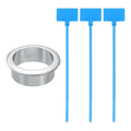 uxcell Desk Grommet, 1-3/8" (35mm) Zinc Alloy Cable Hole Cover Wire Cord Organizer with Marked Cable Ties for Home Office Desktop Wire, Silver Tone