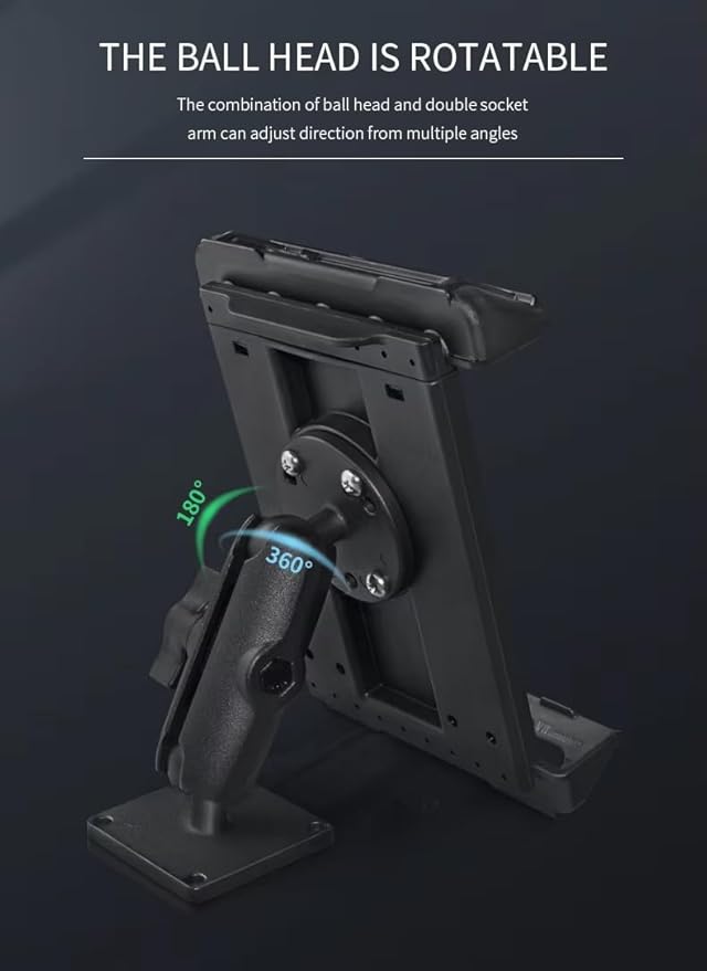 Strg Industrial Tablet Mount for 7.0" - 8.7" iPad/iPad mini Samsung Galaxy Tablets, Heavy Duty Tablet Holder Compatible with RAM B 1" and C 1.5" Size Round Ball Mounts Bases (Not Included Ball Mount)