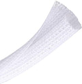CrocSee 25ft - 1 inch Braided Cable Management Sleeve Cord Protector - Self-Wrapping Split Wire Loom for TV/Computer/Home Theater/Engine Bay - White