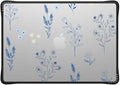 CASETiFY Impact MacBook Air 15" (M2-M4) Case [Cushioned Impact Corners/Scratch-Resistant/Anti-Slip Grip] - Small Blue Flowers - Clear Black