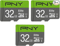 PNY 32GB Elite Class 10 U1 microSDHC Flash Memory Card - 100MB/s, Class 10, U1, Full HD, UHS-I, Micro SD (Pack of 3)