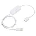 MECCANIXITY USB Extension Cable with ON/Off Toggle Switch 1m USB Male to Female Extension Cord for Desk Lamp Fan LED Light Strip White Pack of 1